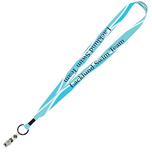 Dye-Sub Lanyard - 3/4" - 34" - Snap with Metal Bulldog Clip Main Image