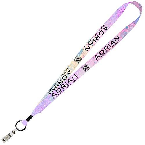 Dye-Sub Lanyard - 3/4" - 36" - Snap with Metal Bulldog Clip Main Image
