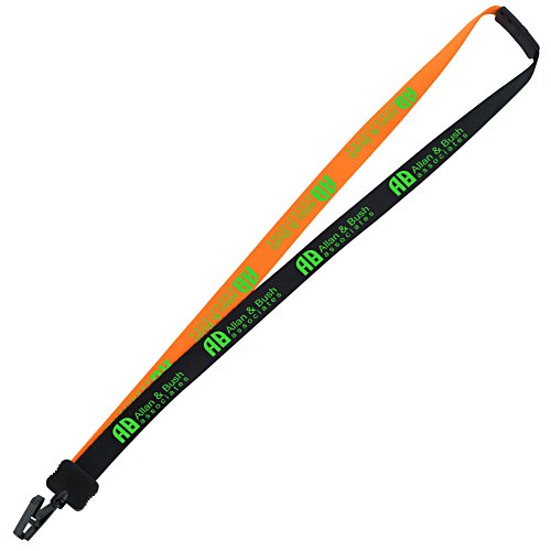Two-Tone Smooth Nylon Lanyard - 7/8" - 36" - Plastic Bulldog Clip Main Image
