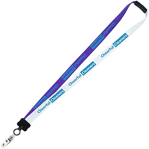 Two-Tone Smooth Nylon Lanyard - 7/8" - 36" - Snap with Metal Bulldog Clip Main Image