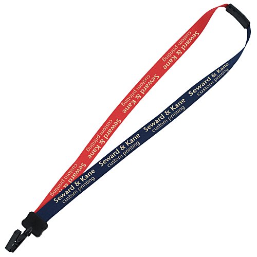 Two-Tone Poly Lanyard - 3/4" - 34" - Plastic Bulldog Clip Main Image