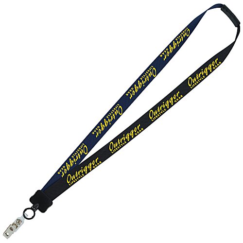 Two-Tone Poly Lanyard - 3/4 inches - 34 inches - Snap with Metal Bulldog Clip Main Image