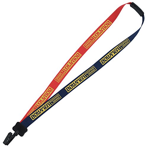 Two-Tone Poly Lanyard - 3/4" - 36" - Plastic Bulldog Clip Main Image