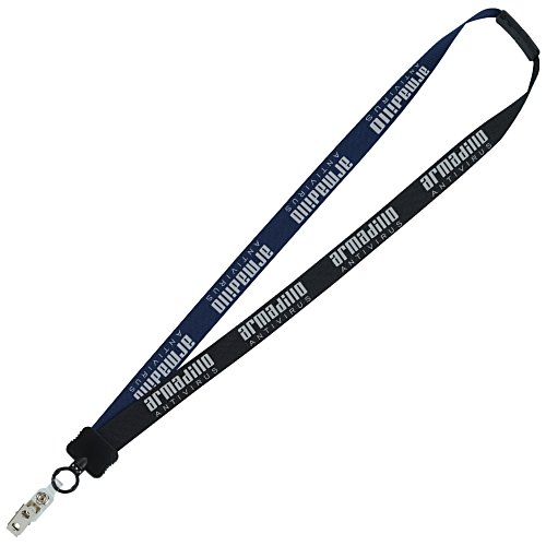 Two-Tone Poly Lanyard - 3/4" - 36" - Snap with Metal Bulldog Clip Main Image