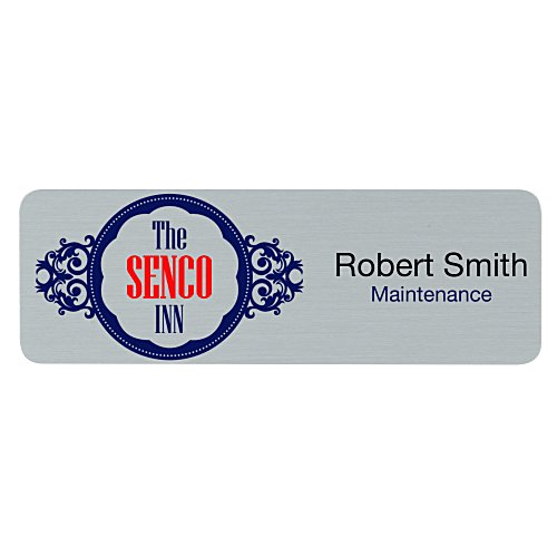 Savannah Metal Name Badge - 1" x 3" - Jeweler's Pinback Main Image