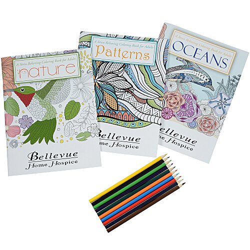 Stress Relieving Adult Coloring Book Gift Set Main Image