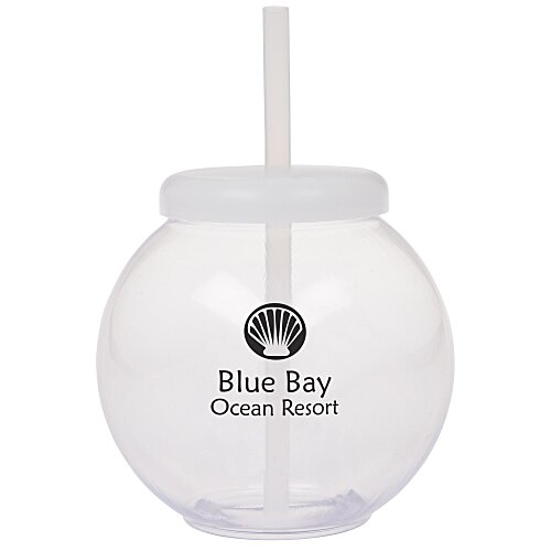 Fish Bowl Cup with Straw - 46 oz. Main Image