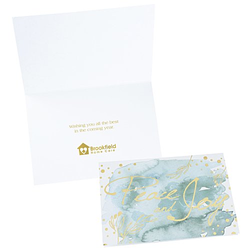 Watercolor Peace and Joy Greeting Card Main Image