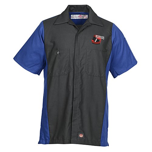 Red Kap Mechanic Crew Short Sleeve Colorblock Shirt Main Image