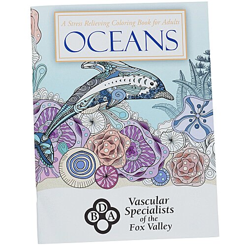 Stress Relieving Adult Coloring Book - Oceans - 24 hr Main Image