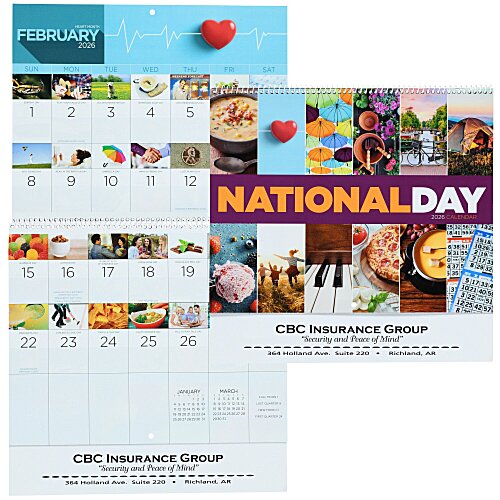 National Day Wall Calendar - Spiral Main Image