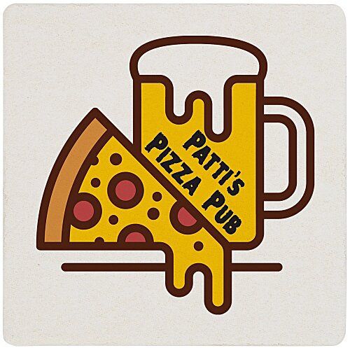Pulpboard Coaster - 3.5" Square - 1.96 mil. - Full Color Main Image