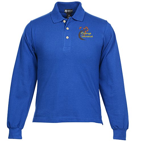 Classic Combed Cotton Pique Long Sleeve Polo Main Image