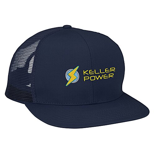 Mega Flat Bill 6 Panel Trucker Cap Main Image