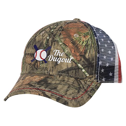 Outdoor Cap American Flag Mesh Back Camo Cap Main Image