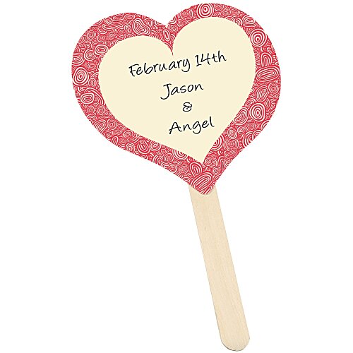 Mini Hand Fan - Heart - Full Color - 24 hr Main Image