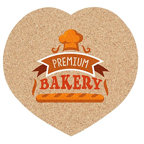 Cork Coaster - Heart - Full Color Main Image