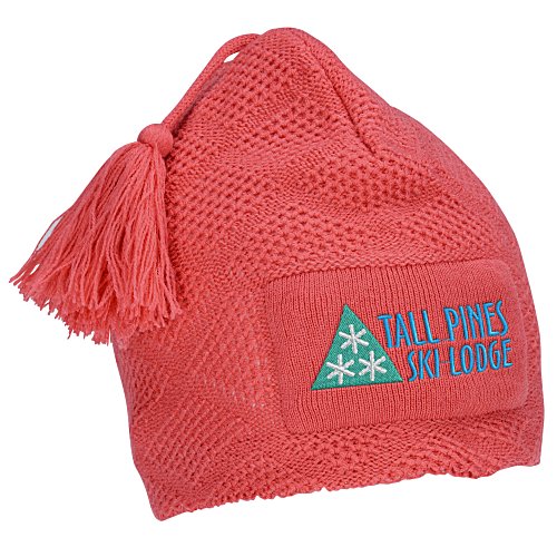 Diamond Knit Pom Pom Beanie Main Image