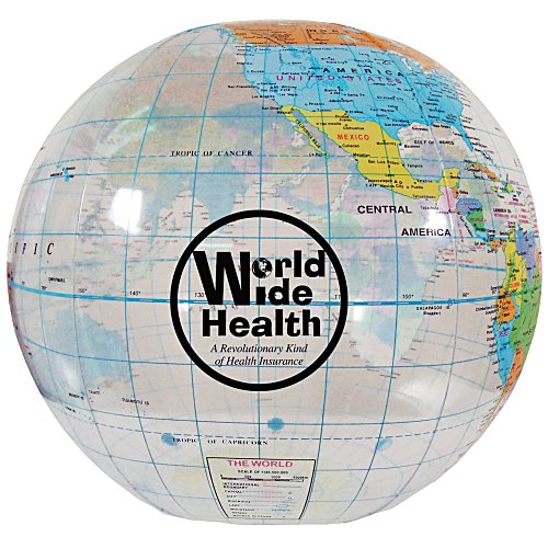 Globe Beach Ball - Clear - 16" Main Image