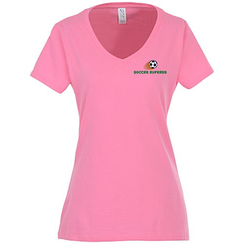 Team Favorite 4.5 oz. V-Neck T-Shirt - Ladies' - Embroidered Main Image