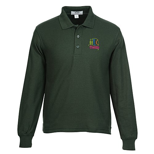 Soft-Blend Double-Tuck Long Sleeve Polo Main Image