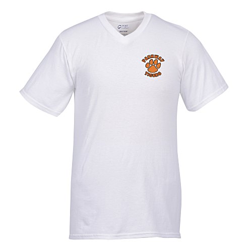 Port Classic 5.4-oz V-Neck T-Shirt - Men’s - White - Embroidered Main Image