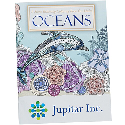 Stress Relieving Adult Coloring Book - Oceans - Full Color Main Image
