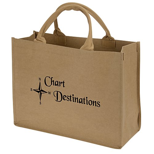 Washable Kraft Paper Fabric Tote - 12" x 16" Main Image