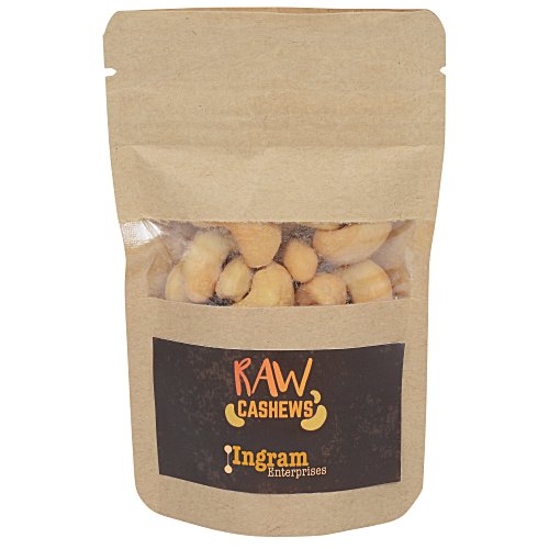 Resealable Kraft Snack Pouch - Raw Cashews Main Image