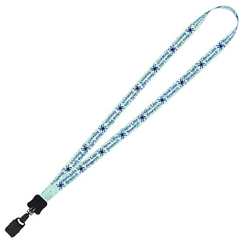 Dye-Sublimated Tubular Lanyard - 1/2" - 32" - Large Metal Bulldog Clip Main Image