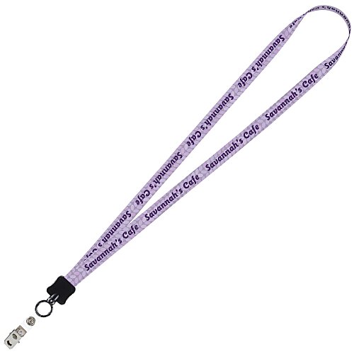 Dye-Sublimated Tubular Lanyard - 1/2" - 32" - Snap with Metal Bulldog Clip Main Image