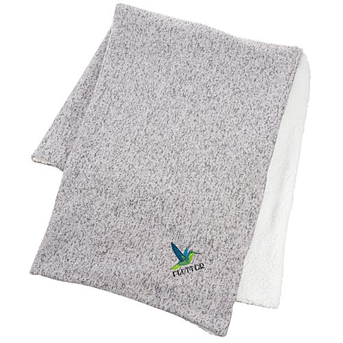Sweater Knit Throw with Sherpa Lining Main Image