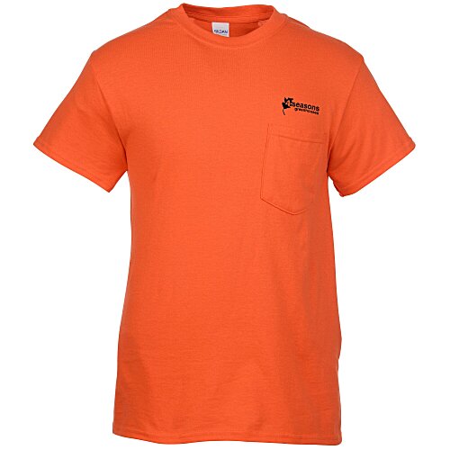 Gildan 5.3-oz Cotton T-Shirt with Pocket - Men's - Screen Main Image