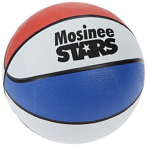 Mini Rubber Basketball - Red, White & Blue Main Image