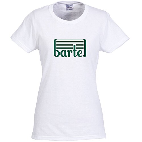 Gildan 5.3 oz. Cotton T-Shirt - Ladies' - Screen - White - 24 hr Main Image