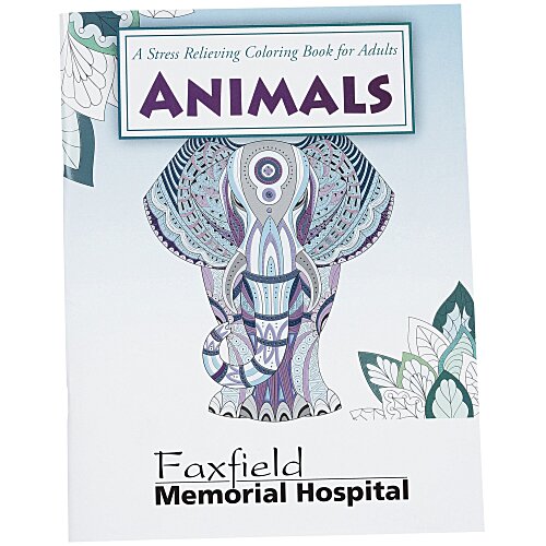 Stress Relieving Adult Coloring Book - Animals Main Image