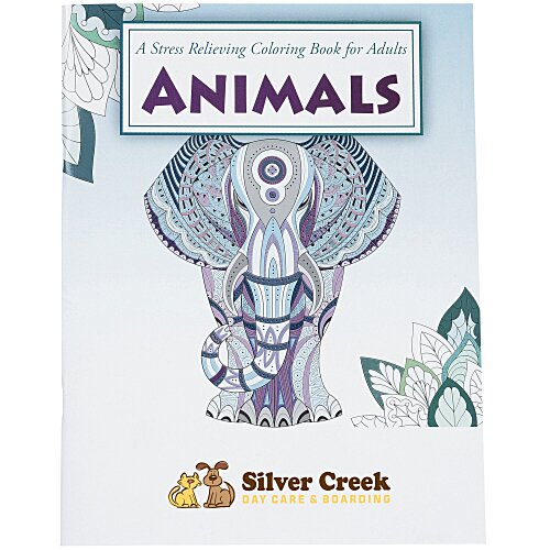 Stress Relieving Adult Coloring Book - Animals - Full Color Main Image