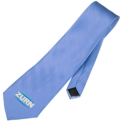 Solid Herringbone Polyester Tie - 24 hr Main Image