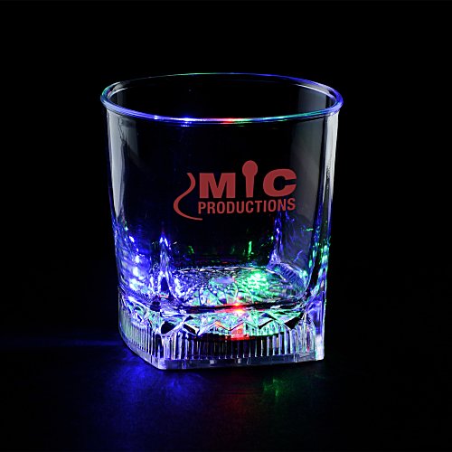 Rounded Cube LED Whiskey Rocks Glass - 8 oz. Main Image