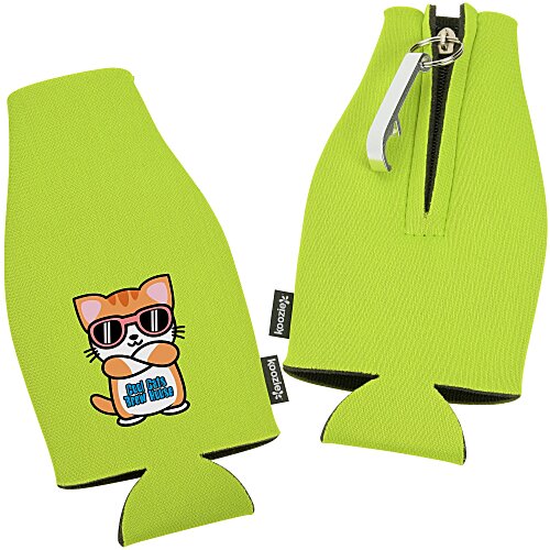Zip-up Bottle Koozie® Cooler with Opener Main Image