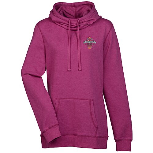 Lightweight Heathered Fleece Hoodie - Ladies' - Embroidered Main Image