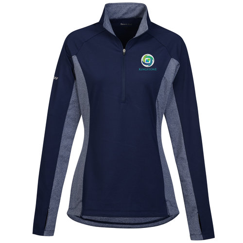 Sport-Wick Stretch 1/2-Zip Heather Colorblock Pullover - Ladies' Main Image