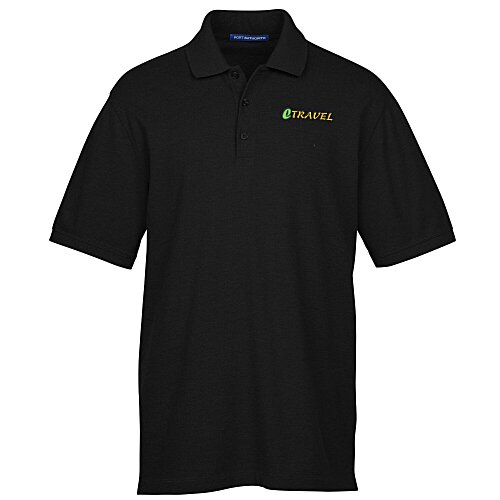 Easy Care Wrinkle Resist Cotton Pique Polo - Men's - Heather Main Image