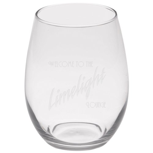 Stemless White Wine Glass - 15 oz - Deep Etch Main Image