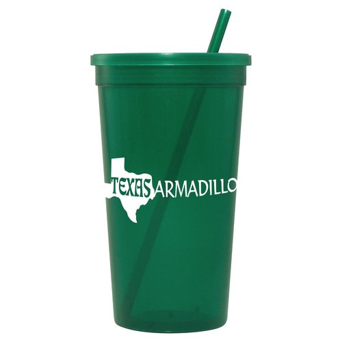 Stadium Cup with Lid & Straw - 32 oz. - Jewel - 24 hr Main Image