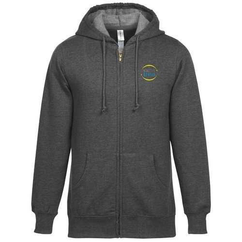 Econscious Heathered Fleece Full-Zip Hoodie - Men's - Embroidered Main Image