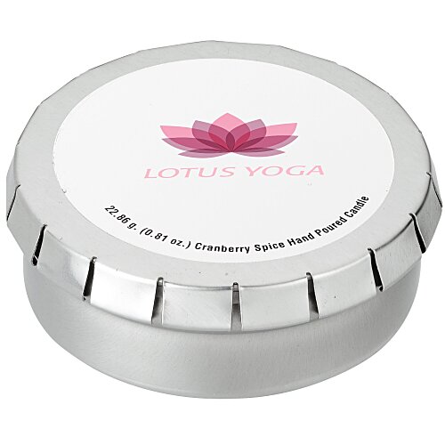 Scented Candle in Large Silver Push Tin - Cranberry Spice Main Image
