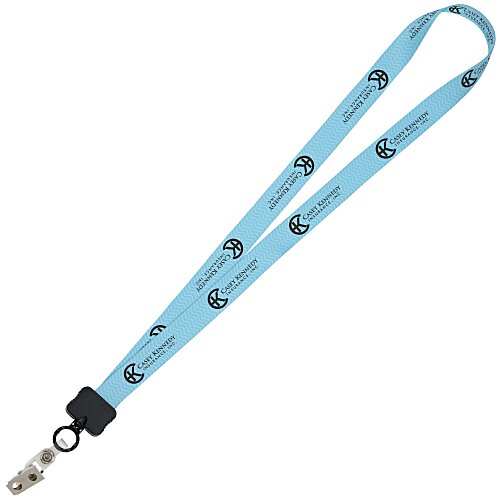 Dye-Sub Lanyard - 3/4" - 32" - Snap with Metal Bulldog Clip - Chevron Main Image