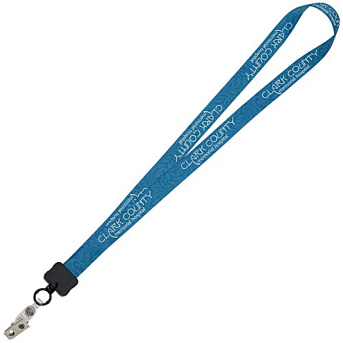 Dye-Sub Lanyard - 3/4" - 32" - Snap with Metal Bulldog Clip - Damask Main Image