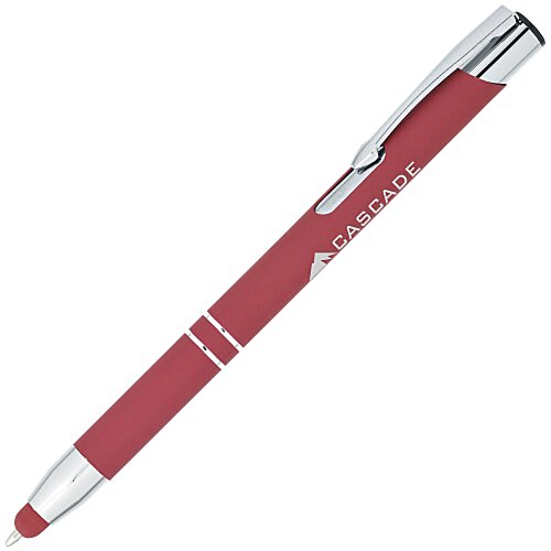Venetian Soft Touch Stylus Metal Pen - Laser - 24 hr Main Image